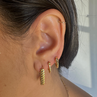 Textured Huggie Hoops