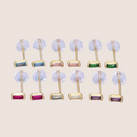CZ Baguette Studs