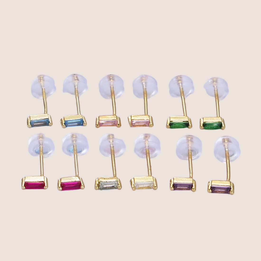 CZ Baguette Studs - Wholesale