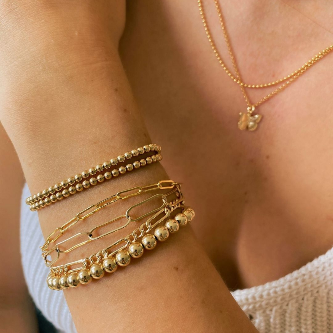 Rose Gold Bracelet Stack – The Yellow Butterfly Jewelry