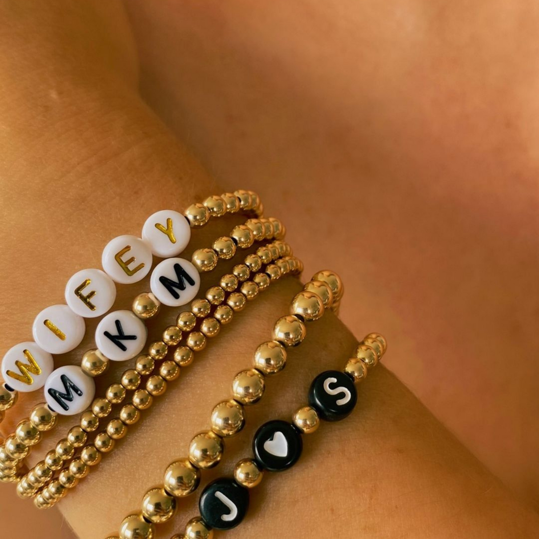 14K Gold Plated Beads Bracelet Gold Bracelet Beads Bracelet Stacked  Bracelet Bridesmaids Gifts Birthday Gift Women Bracelets 