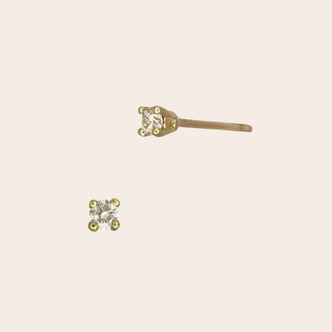 14K Gold Diamond Studs